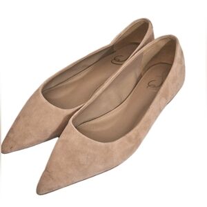 Sam Edelman Wanda Cappuccino Cream Suede Ballet Flats Womens 10.5 GUC With Box